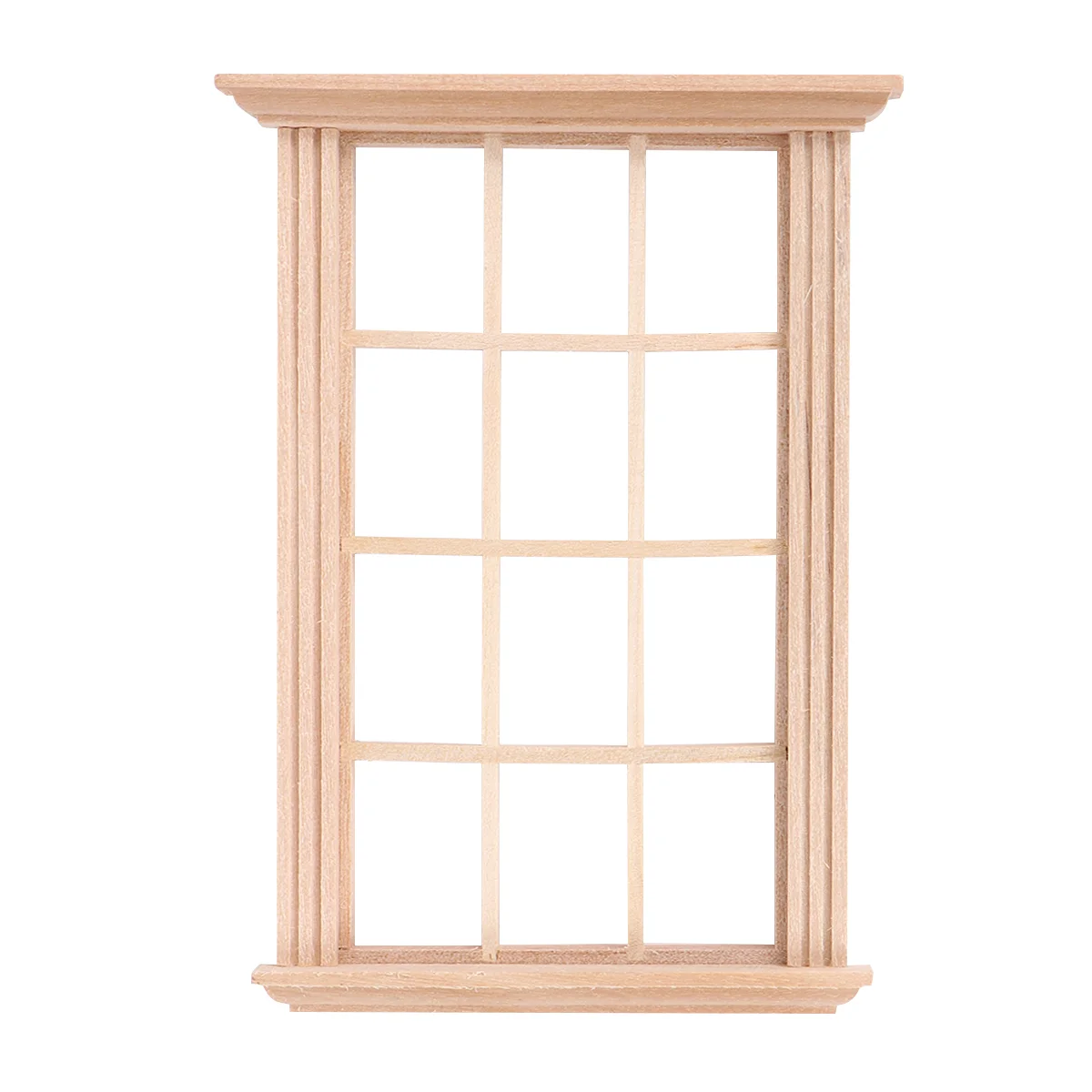 

1/12 Simulated Twelve Lattice Window Frames Photograph Layout Props Wooden Ornaments for House Micro World Supplies