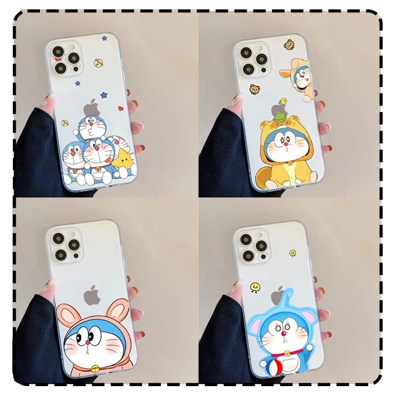 Роскошный чехол Doraemon для телефона iPhone 11 12 13 Pro MAX Mini 7 8 6 S Plus X XR XS SE 2020 мягкий