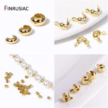 DIY Jewelry Making Supplies 14K Gold Plated Brass Covers Crimp End Beads, Calotte Ends, Tube Beads Jewelry Accessories Wholesale