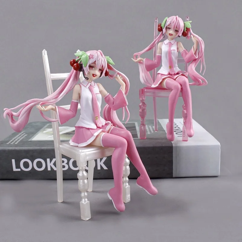 Фигурка героя аниме Hatsune Miku 16 см со случайным стулом положение сидя Сакура лапша
