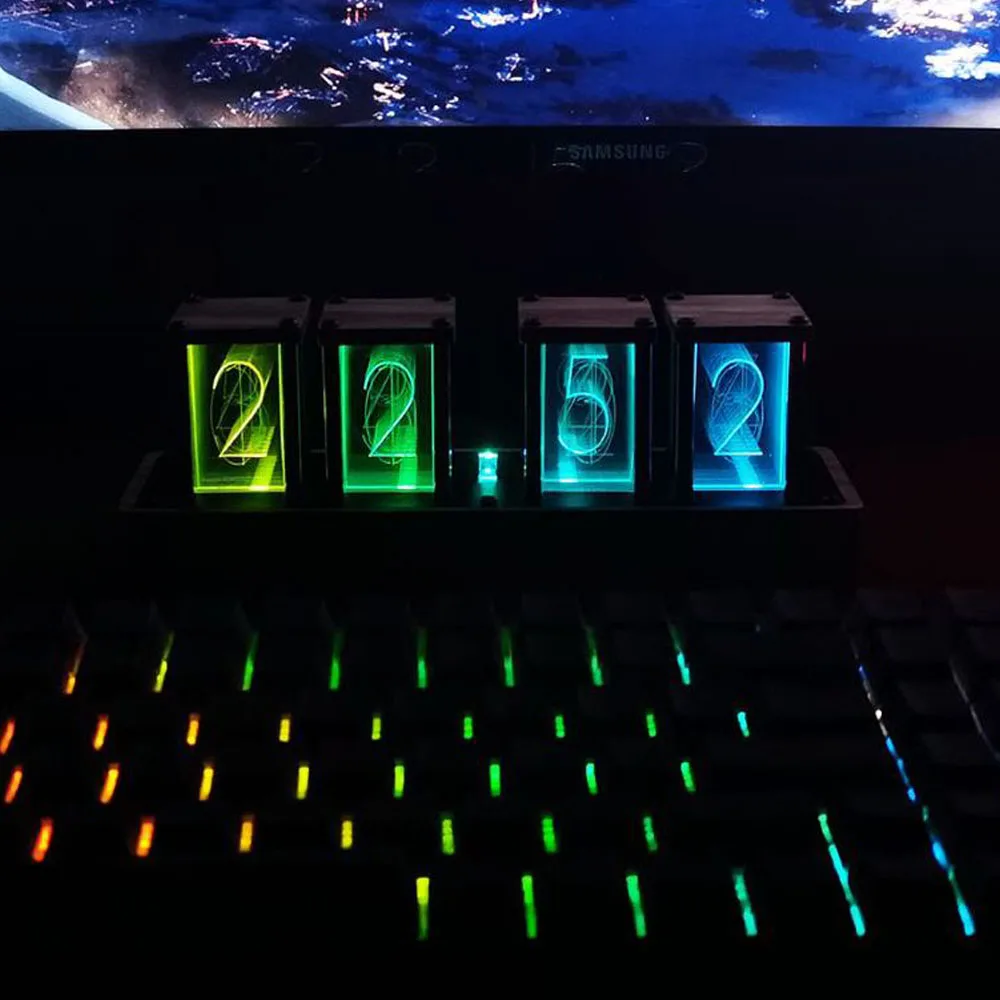 Светодиодные электронные часы светящиеся циферблаты RGB с подсветкой из