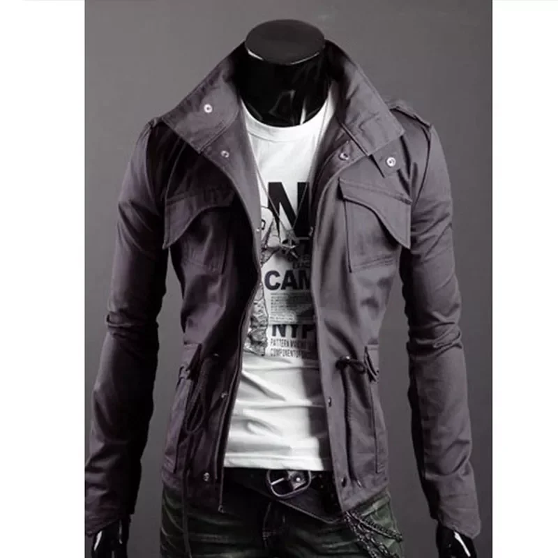 

NEW 2023 Men's Autumn Bomber Jacket Long Sleeve Multi Pockets Jacket Casual Sportwear Coat Zipper Coat Hoodies Jackets Coat