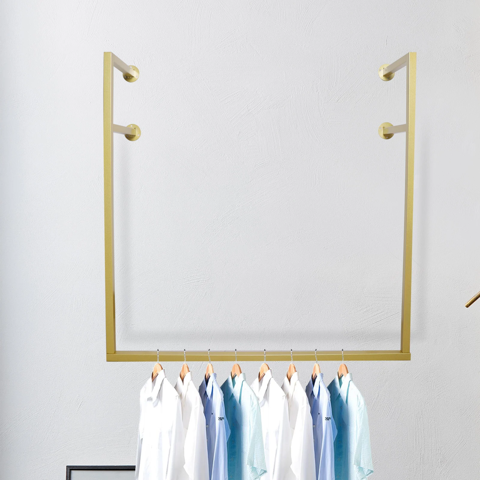 Clothing Store Simple Wall Mounted Metal Display Rack Window Hanging Garment Racks U-shaped Shelf Wedding Dress Organization