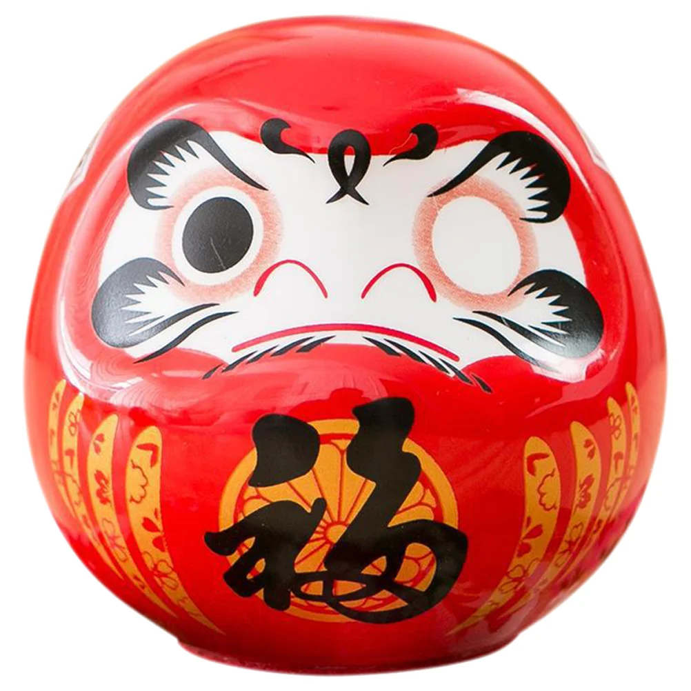 

Daruma Wealth Statue Japanese Figurine Home Decor Decorations Ceramic Ornament Fortune Ceramics Dashboard Figurines