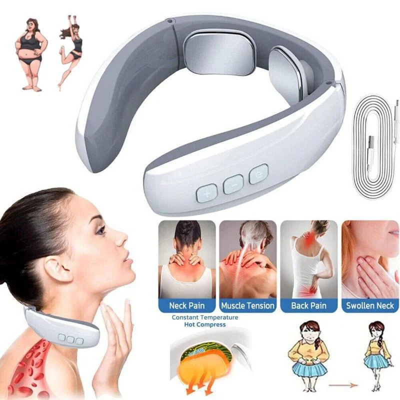 

Массажер для акупунктуры шеи и лимфпотенции, 6 режимов, умное устройство для массажа шеи, устройство для облегчения боли и улучшения циркуляции крови