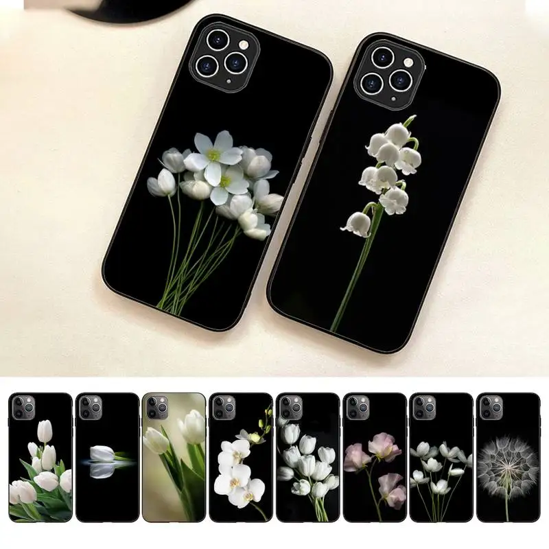 

White Flower Phone Case For Iphone 7 8 Plus X Xr Xs 11 12 13 Se2020 Mini Mobile Iphones 14 Pro Max Case