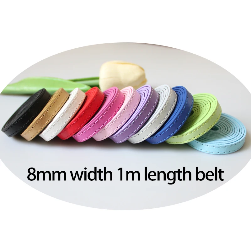 1pc 8mm 1Meter Length Wristband DIY Bracelet Keychain Pet Collar For Slide Letters Charms Copy Leather Belts Jewelry Making Gift - купить по