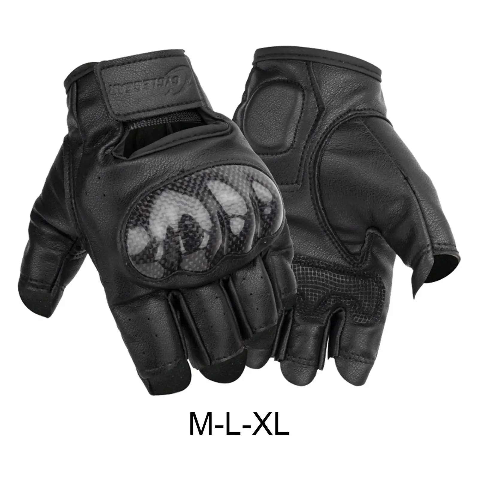 

Motorcycle Gloves Half Finger Fingerless Hard Knuckle PU Leather Fits for Workout Combat Training Dirt Bike Motorbike Biking