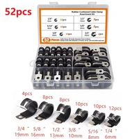 52pcs rubber cushion insulated pipe cable clamp 14 516 38 12 58 34 for fixing pipes hoses wires hand tool