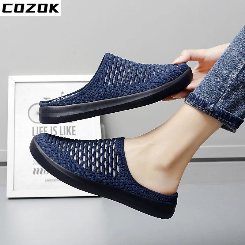 Women Sandals Half Drag Loafers Breathable Girls Walking Shoes Leisure Daily Casual Slippers Women Big Size 42 Ladies Slides