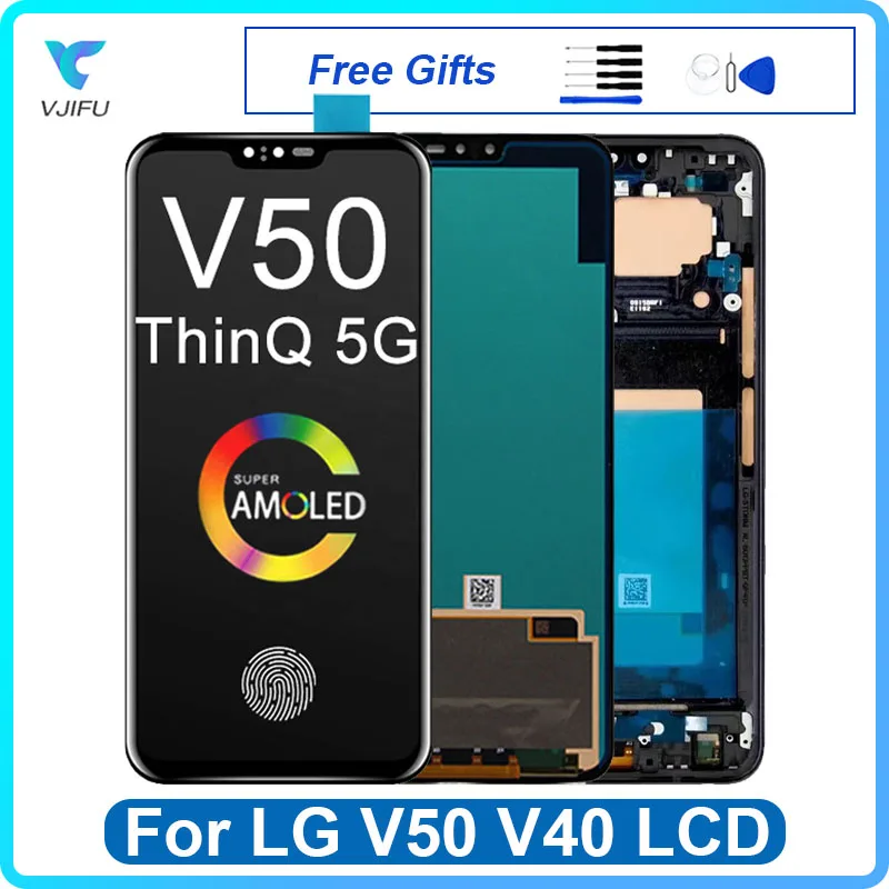6,4 'оригинальный Amoled для LG V40 V50 LCD ThinQ 5G дисплей сенсорный экран V500N V500EM дигитайзер в сборе Замена телефона ремонт