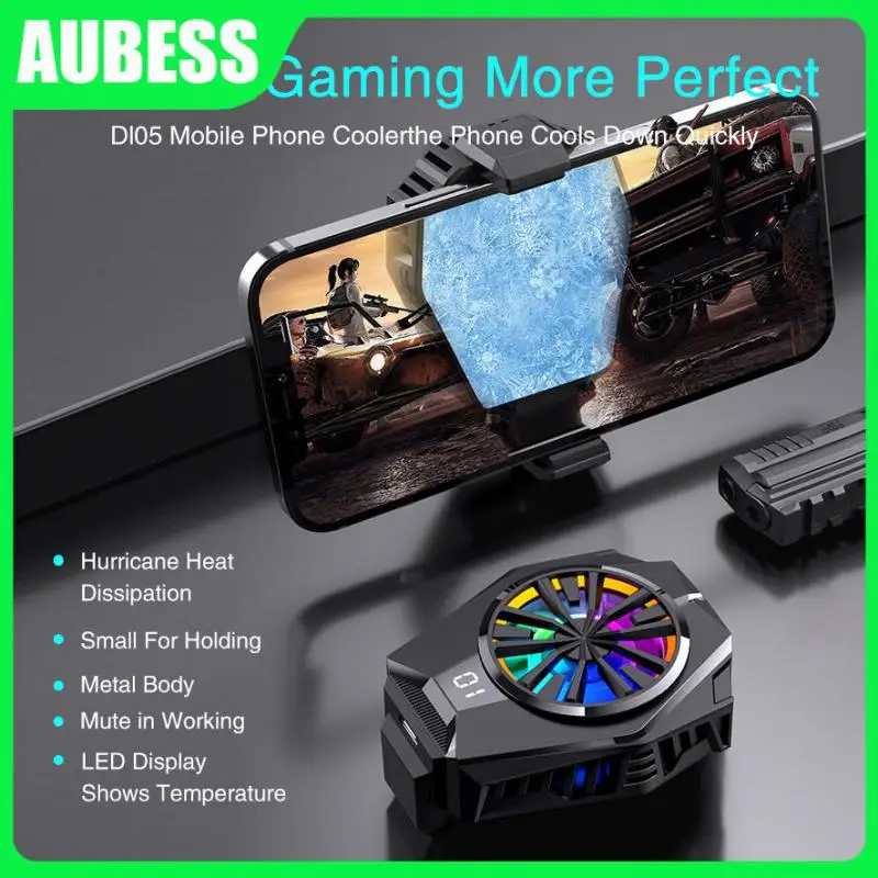 

With Led Screen Fast Cooling Device Gaming Phone Cooler Cooling Fans Silent Glare Fan Cooling Artifact Mobile Phone Radiator