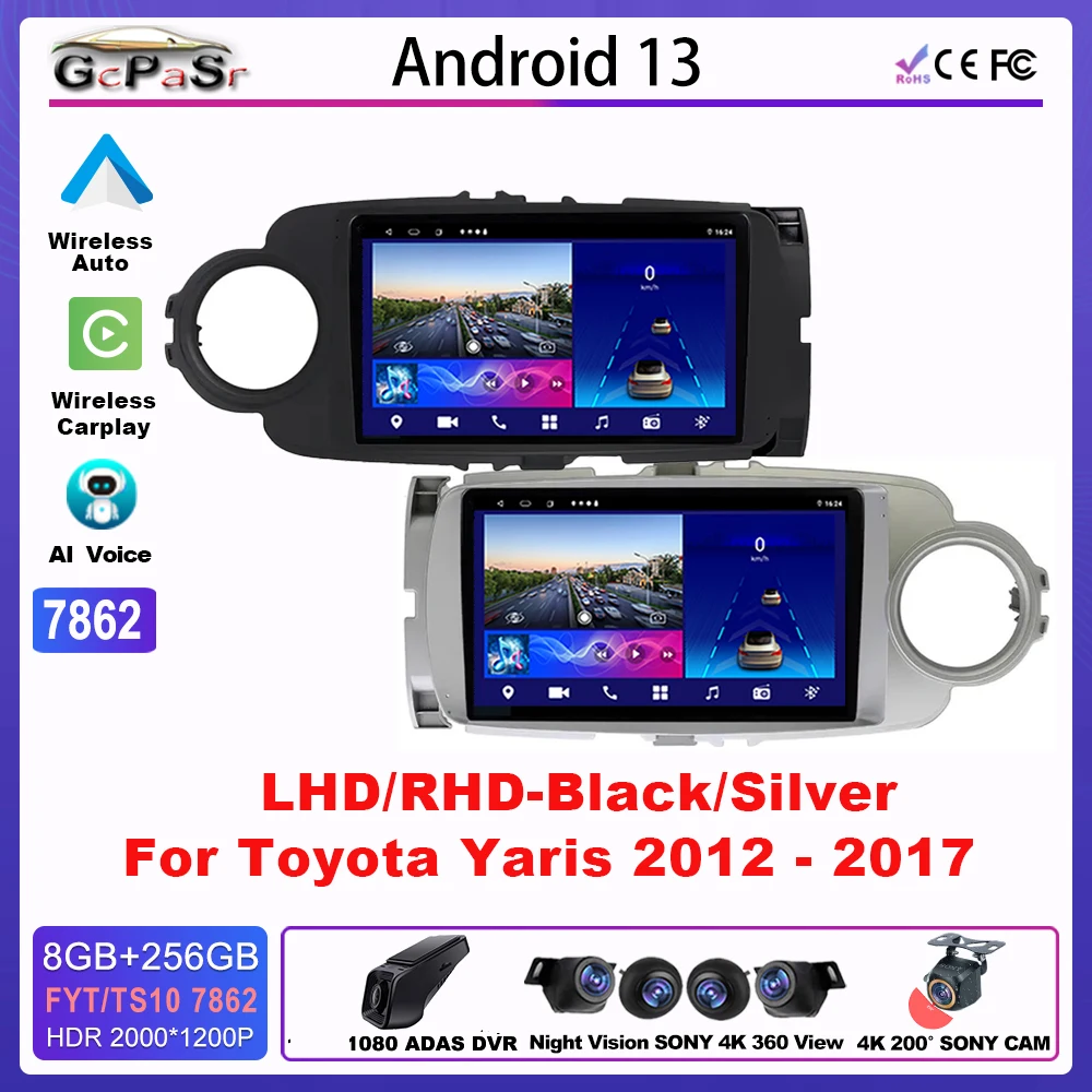 9-дюймовый LHD RHD автомобильный радиоприемник Android для TOYOTA YARIS 2012-2017 мультимедийный