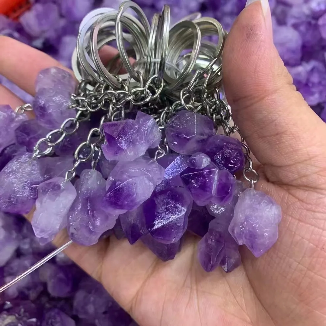 10 шт. натуральные грубые фиолетовые хрустальные бусины подвеска минеральная