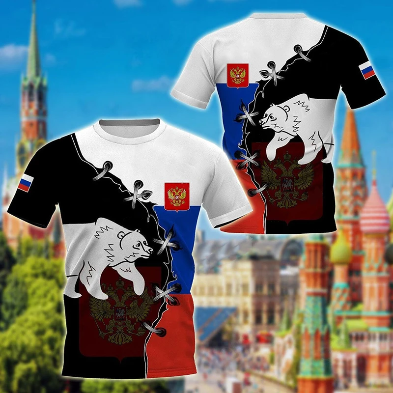 

Russian Emblem T Shirt Men 3D Russian National Flag Printed Military T-shirt ARMY VETERAN Tops Soldiers Camouflage Tactical Tees