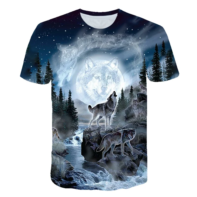 

Men's T Shirts Summer New 3D Animal Cat/Tiger Wolf Print Cool Funny Top T Shirt Men O Neck Short Sleeve Fashion Men 2XS-6XL