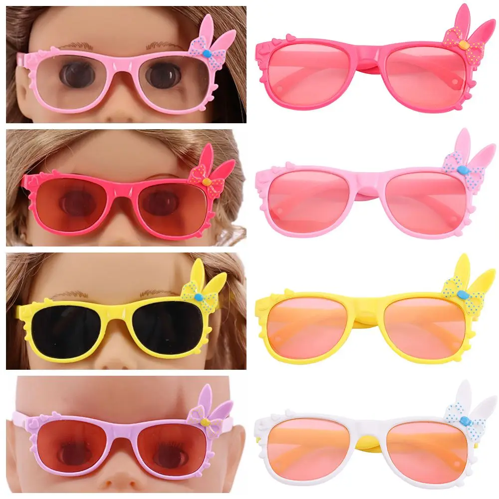 

Кукольные солнцезащитные очки с мультяшным Кроликом, мини очки 18 дюймов, «сделай сам», наряд, игрушка, аксессуары с цветными линзами, повсед...