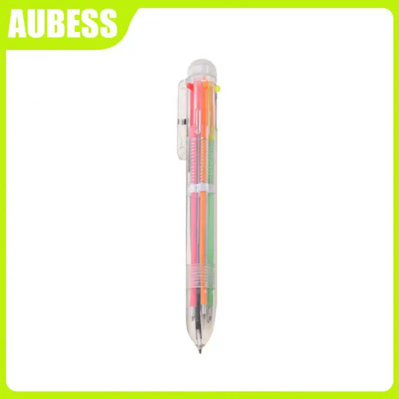 

New Arrival 1PCS Novelty Multicolor Ballpoint Pen Multifunction 6 in1 Colorful Stationery Creative School Supplies 2018 New