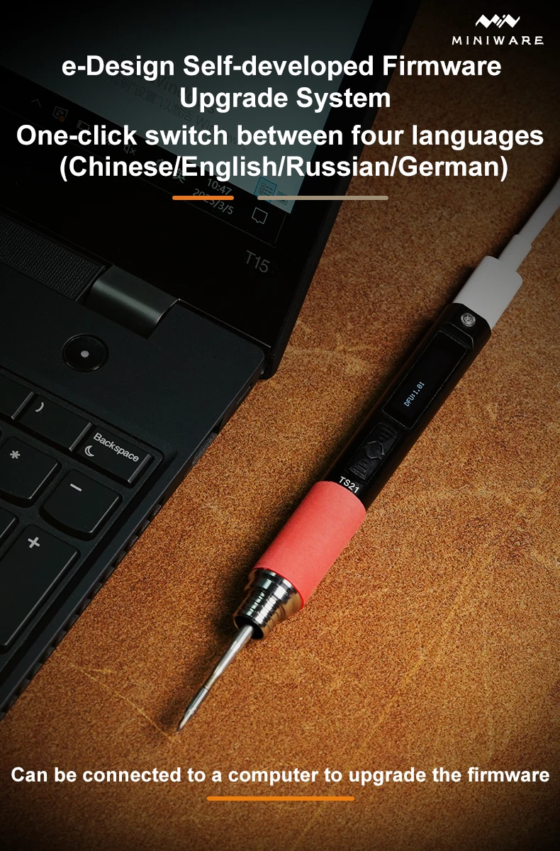 Новый паяльник MINIWARE TS21, заполняющий светильник, цифровой OLED-экран, многоязычный интеллектуальный датчик, функция сна, мощная сварочная ручка (art.: 3920cdc7aecec) - 3920cdc7aecec