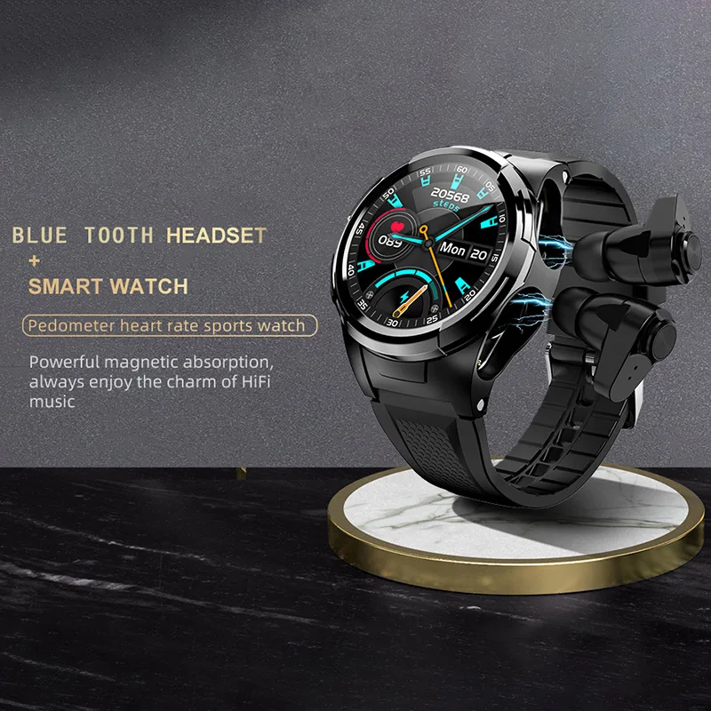 

2 In 1 Smart Watch +TWS headphones Men Women Blood Pressure Fitness Tracker Smartwatch Full Touch Sport Watches For Android IOS