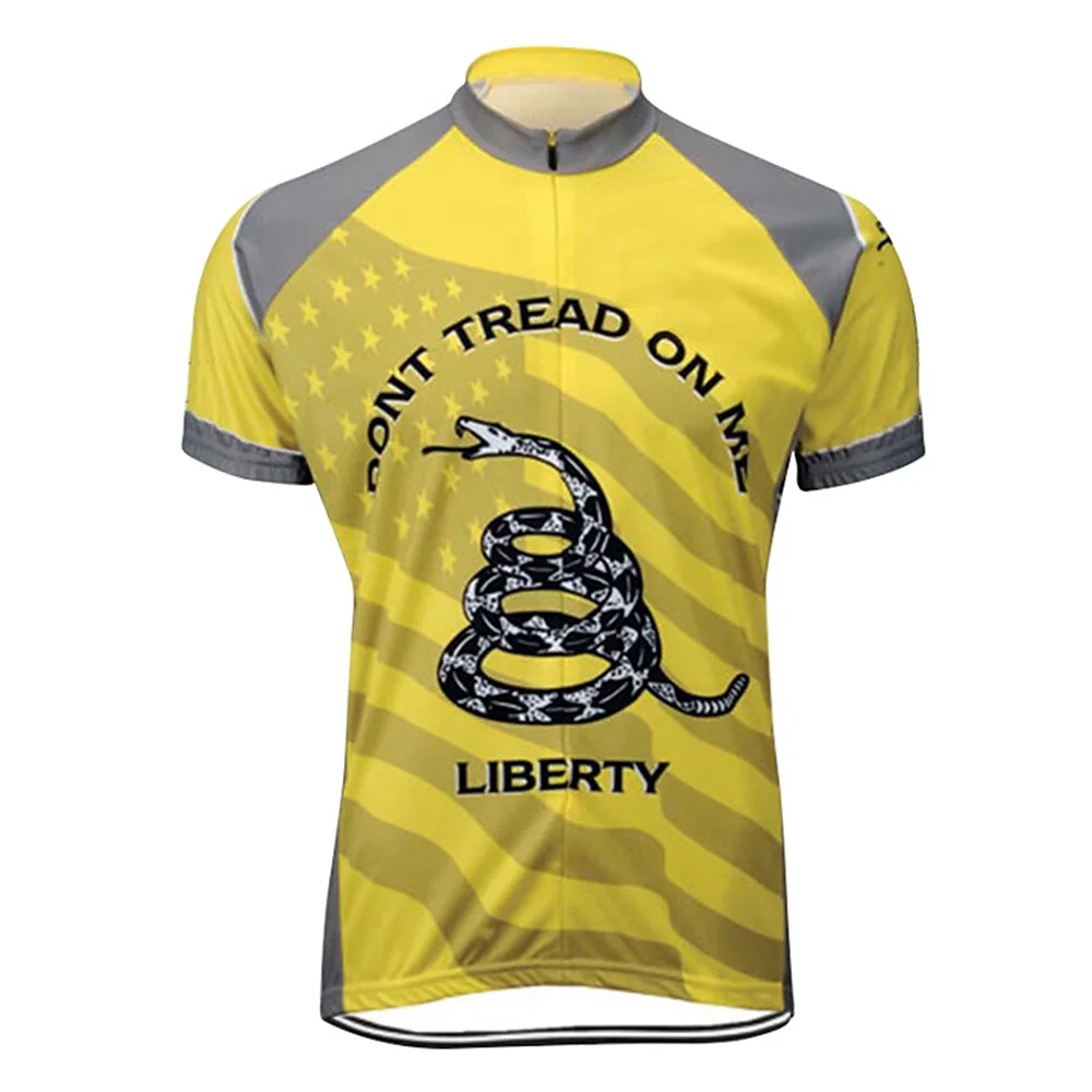 

2022 Team Men's Short Sleeve Cycling Jersey Summer Yellow Snake Bike Top