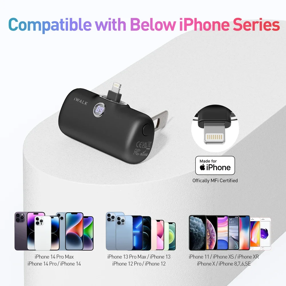 Фото iWALK Power Bank Портативная батарея Быстрое портативное зарядное устройство Портативная батарея для Iphone Powerbank Ультра зарядное устройство Внешняя батарея №4