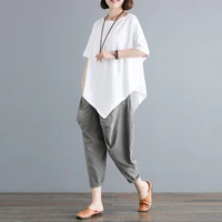2022 summer womens t shirt cotton short sleeve loose tshirt korean version new lazy style mschf female mid length upper clothes