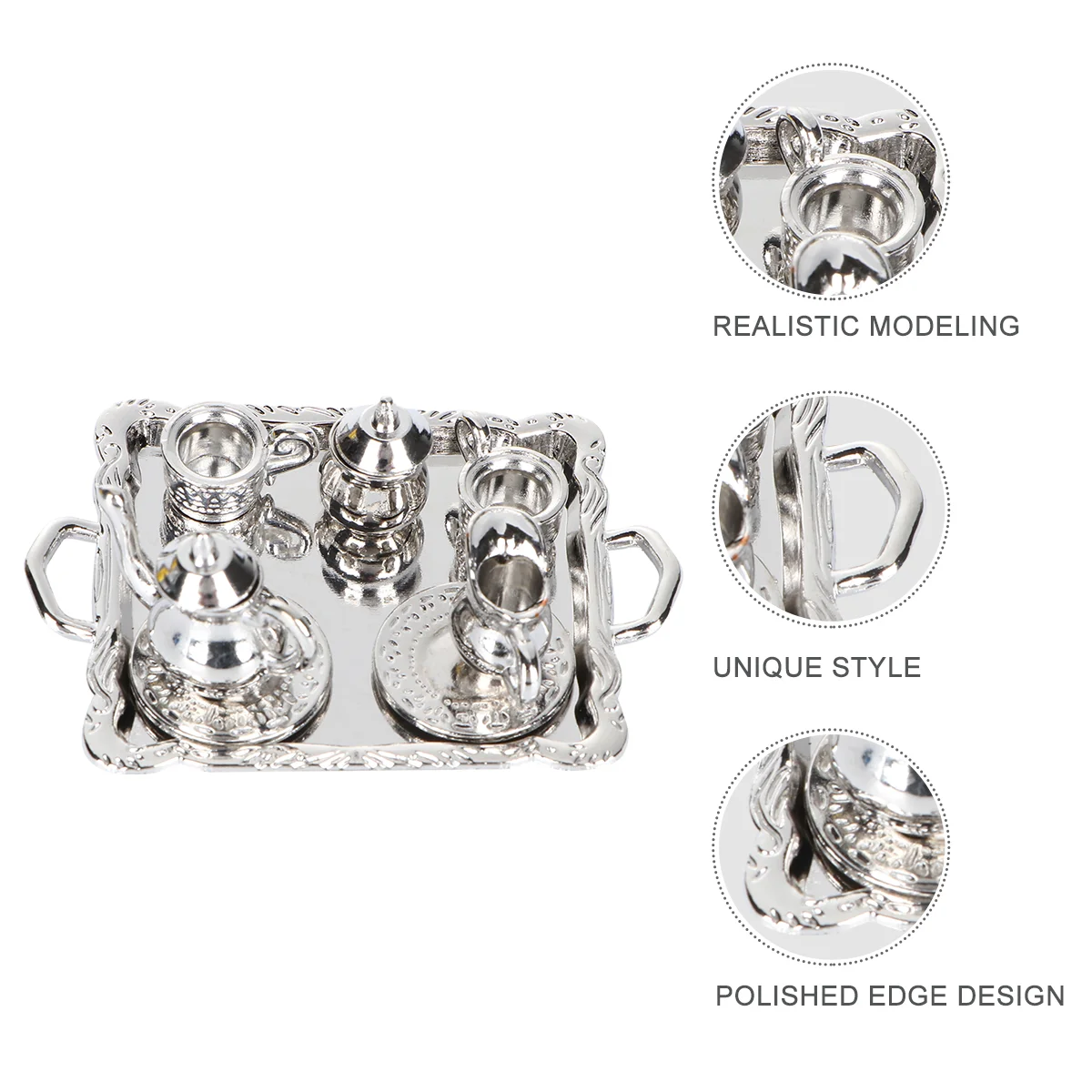 1 комплект мини-сценная модель из сплава миниатюрная чайная посуда настольный