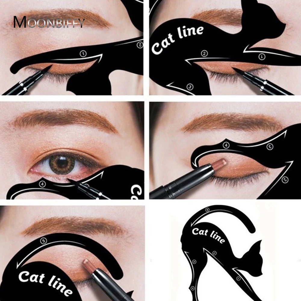 

1Pair Eyeliner Stencil Models Cat Eye Line Template Shaper Makeup Beauty Tools Makeup Glitter Eyeliner Eyes Cosmetics