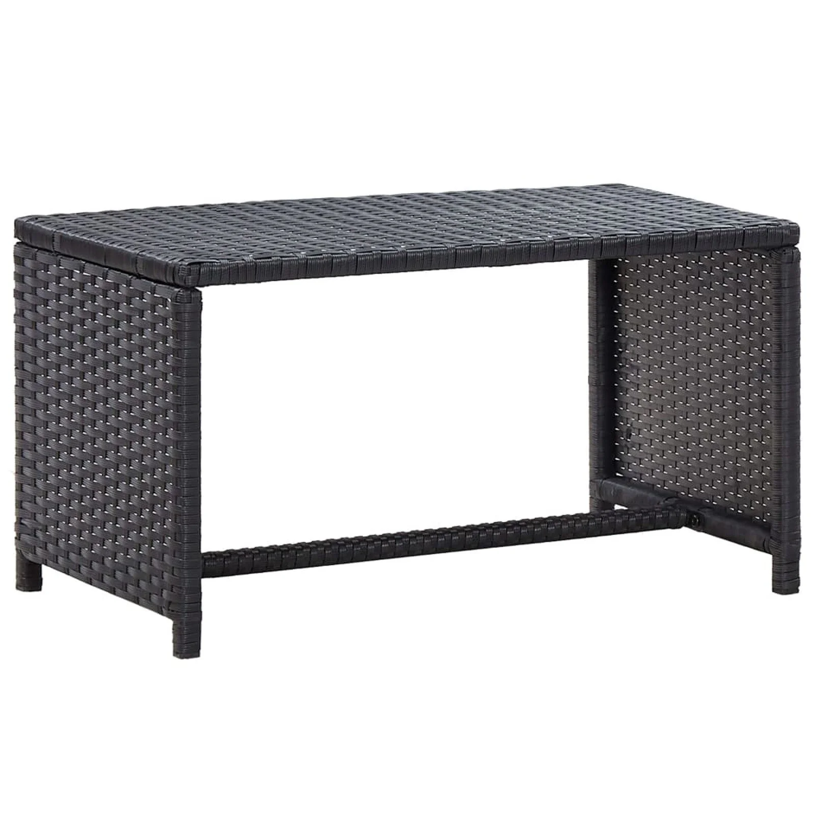 

Coffee Table Black 27.6"x15.7"x15" Poly Rattan