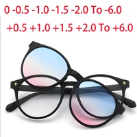round clips on glasses women magnetic sun glasses myopia glasses 0 1 0 2 0 to 6 0 hyperopia sunglasses 0 5 1 0 2 0 to 6