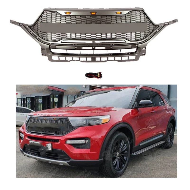 

USA Drop Shipping Auto Parts Car Body kits Front Bumper Grille Black Car Grill Fit For 2019 2020 Ford Explorer