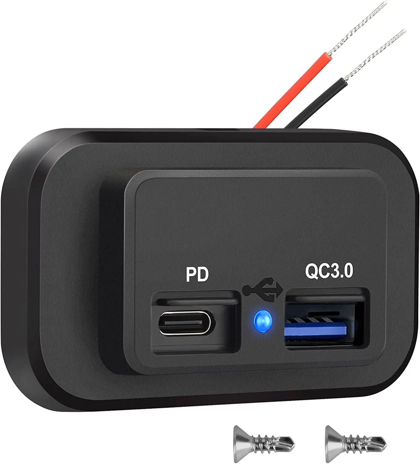   QC 3.0 12V 소켓 충전기, PD C타입 USB 충전기, 방수 전원 소켓 어댑터, 차량용 충전기 어댑터 