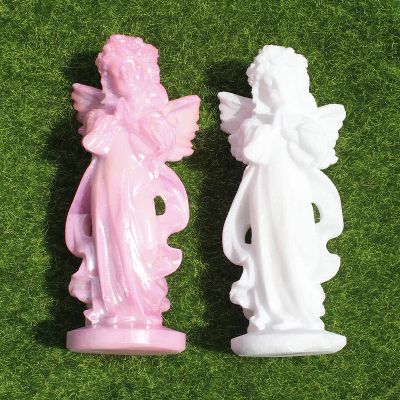 

1 Pcs New Design Natural White Jade Stone Angel For Home Decor