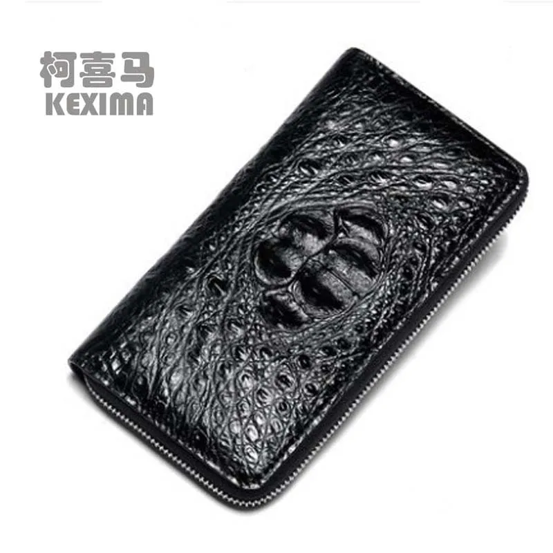 

KEXIMA kadilaier Thai crocodile leather large capacity hand bag leather men's bag wallet long hand clutch zipper hand clutch bag