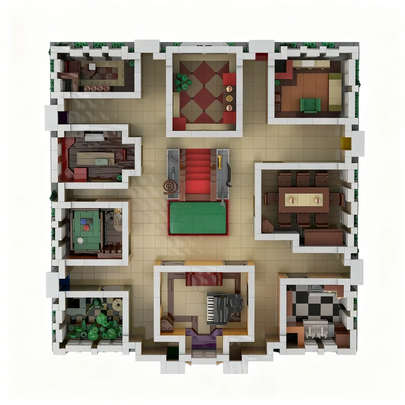 Фото 2966 деталей MOC Games Clue The Board Game, модель из строительных блоков, архитектурный конструктор, рождественский подарок, игрушки, 3D-конструктор, креативный подарок на день рождения, DIY. №3