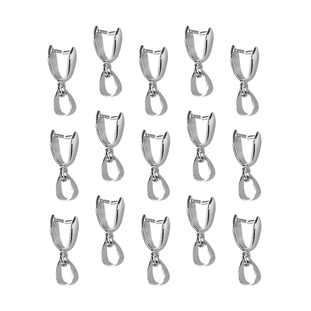 

50pcs Metal Pinch Clip bail Clasp Pendant Connectors Jewelry Making findings Accessory 20mm ( White )