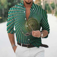 high quality spring autumn mens shirts fashion geometric print long sleeve shirts mens casual t shirt tops streetwear