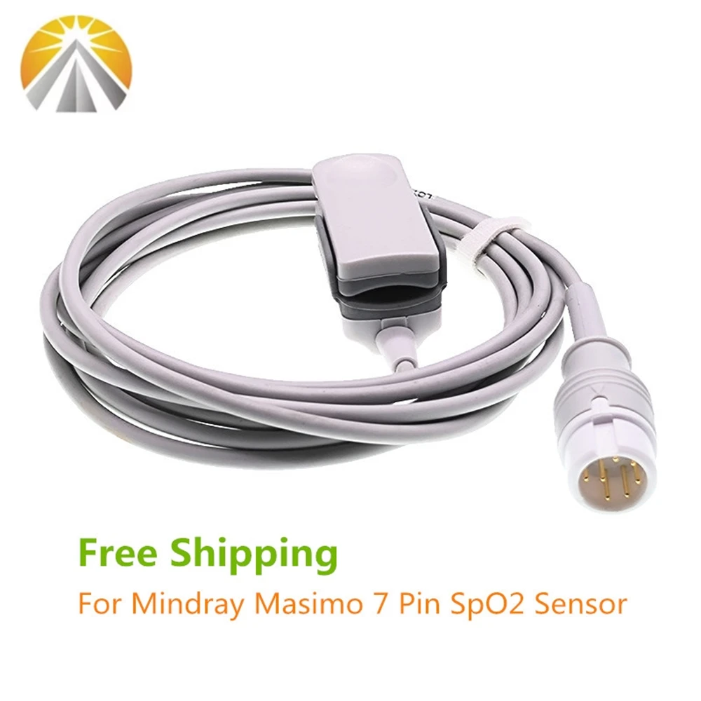 Датчик SPO2 совместимый с Mindray 7 Pin Beneview T5 T6 T8 многоразовый пульсоксиметр датчик