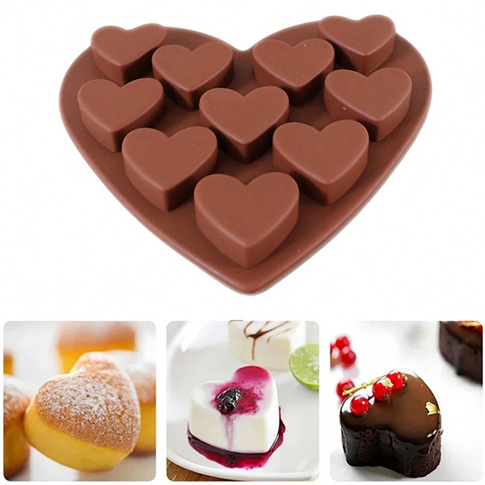 

3D Love Heart Silicone Fondant Mold DIY Pudding Jelly Ice Cube Making Candy Chocolate Pastry Cookies Cake Decorating Baking Tool