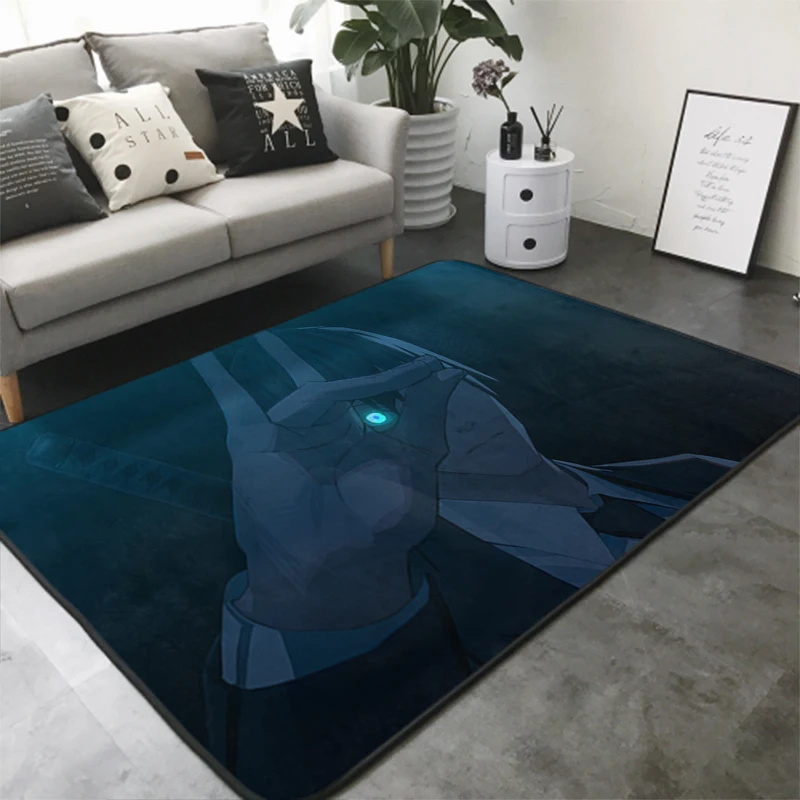 

Anime Man Chainsaw Sleeve Poster Rugs Boys Living Room, Horror Character Area Carpet Chainsaw Decoration Carpet Rugs for Bedroom