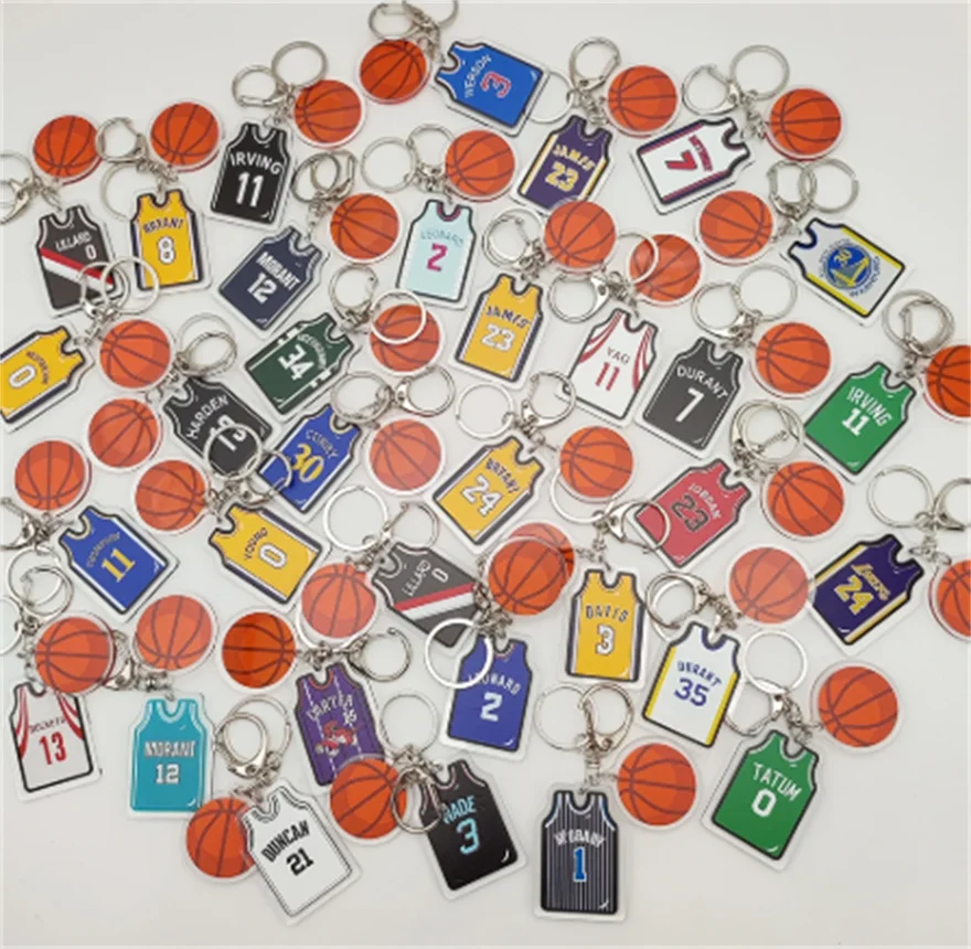 

NBA basketball keychain star Durant Curry Irving acrylic hanging bag jersey hanging gift