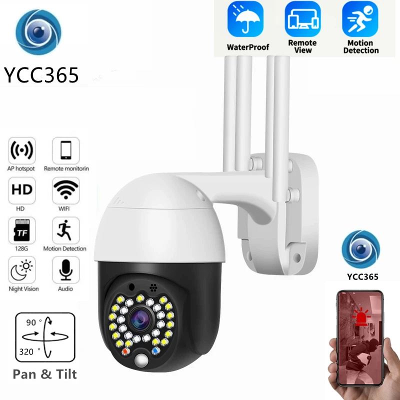 

2MP Waterproof Wireless WIFI Speed Camera Outdoor YCC365 APP Dome Security WIFI Camera Two Ways Audio Motion Detection