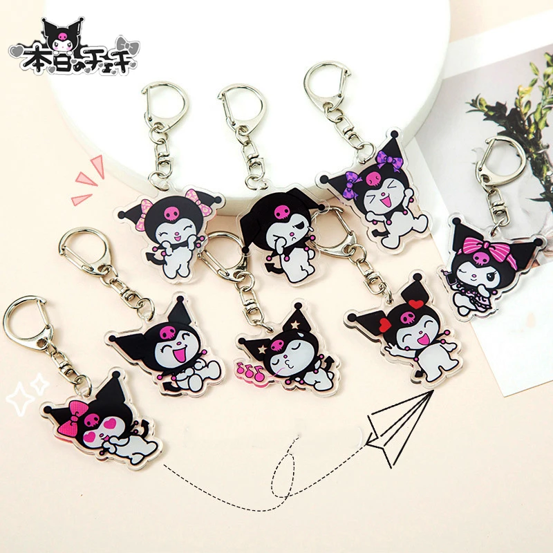 

Anime Sanrio Keychain Kawaii Kuromi Cute Handbag Student Schoolbag Decoration Cartoon Pendant Accessories Toys For Girls Gifts