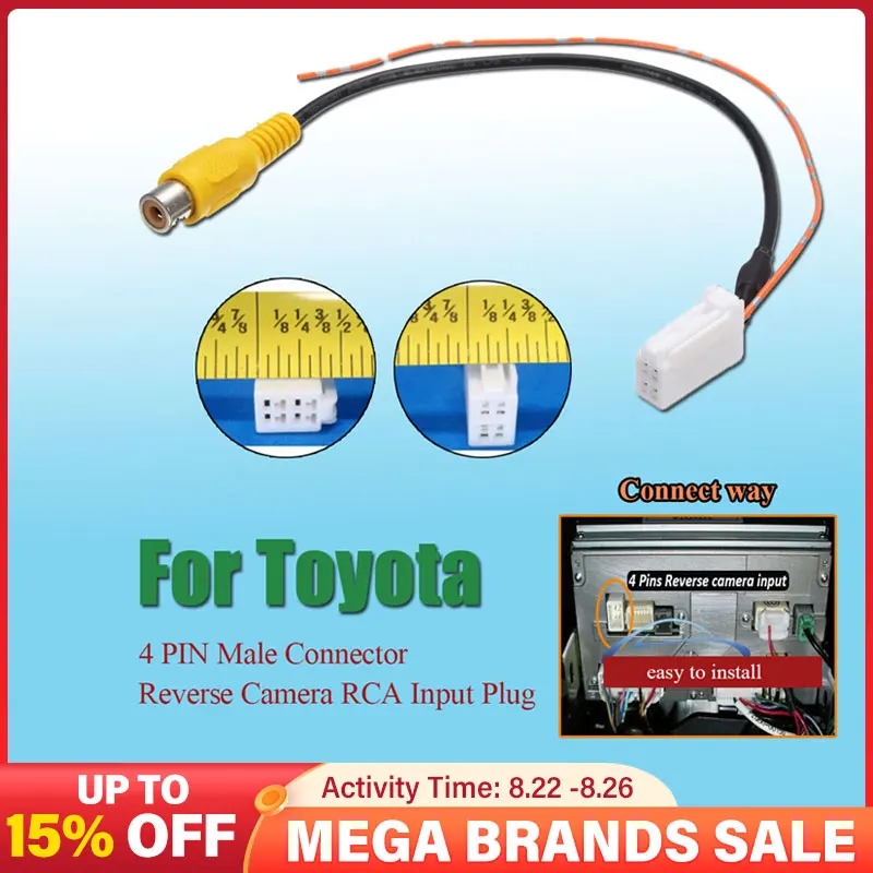 4-контактный Штекерный разъем радио резервная камера заднего вида RCA входной