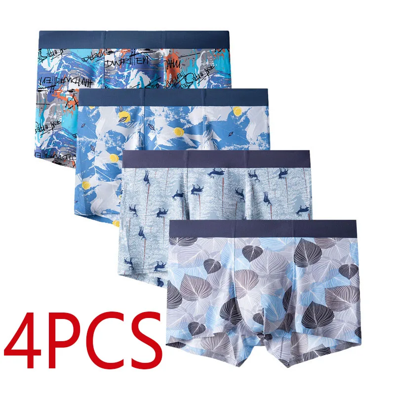 ice silk 4PCS men underwear boxer homme mens boxer underwear men boxer for men boxer shorts man boxer man underwear polyester