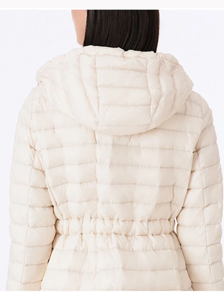 Женский Осенний пуховик с капюшоном короткая куртка-пуховик длинным рукавом