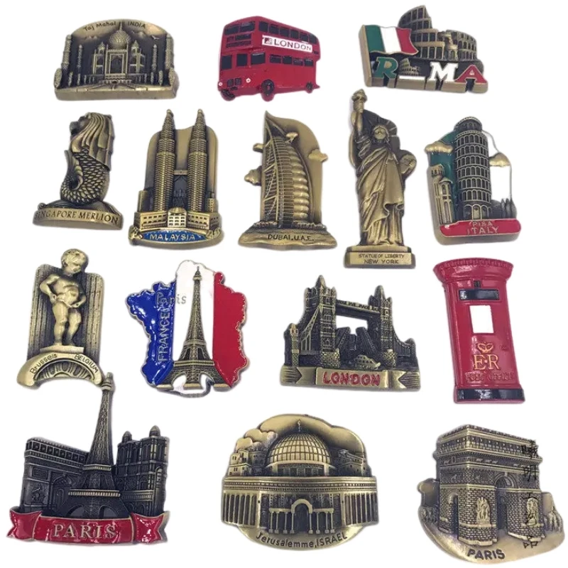 Магнитный сувенир на холодильник ОАЭ США Аляска Нью-Йорк Париж Италия Лондон