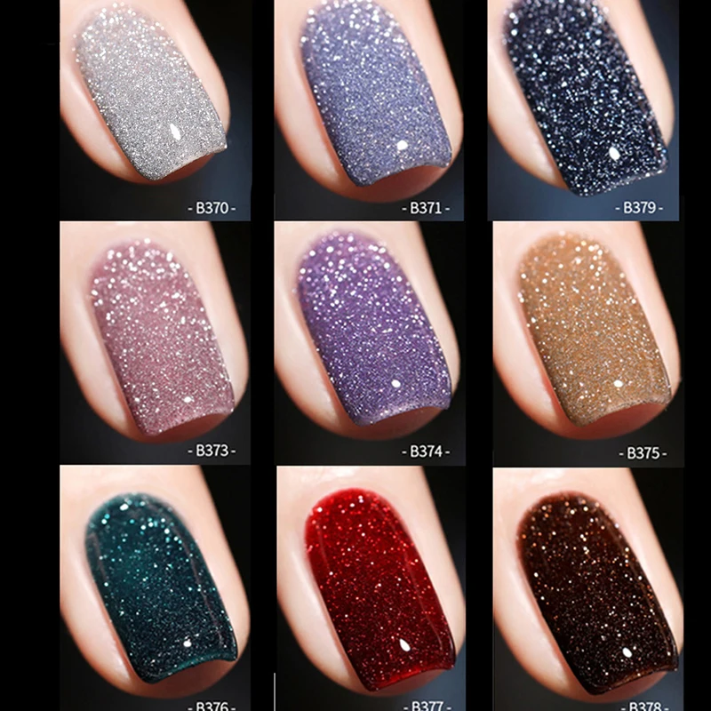 

7.5ml Glitter Gel Nail Polish Soak Off UV Led Gel Varnish Nail Art Manicures