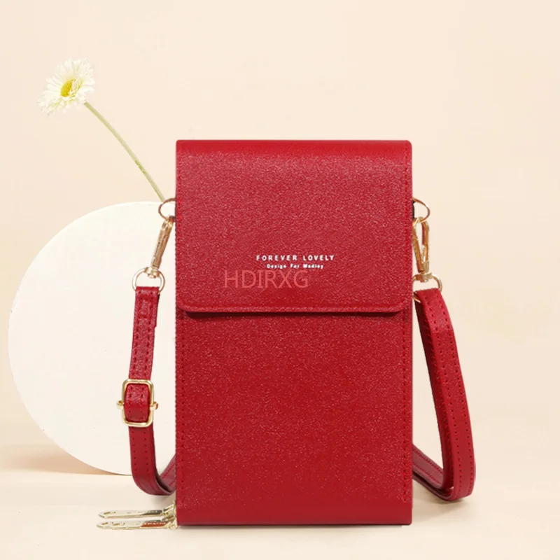 

Сумка на плечо женская с сенсорным экраном, модный многофункциональный кошелек большой вместимости, трендовый однотонный саквояж кросс-боди для телефона, 2023